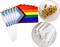 50 Pack Progress Pride Rainbow Stick Flag Small Mini Hand Held USA American LGBTQ Rainbow Gay Flags for Parades,Mardi Gras,Rainbow Party,8.2 x 5.5 inch